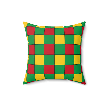 Guinea Bissau Retro Check Cushion Pillow
