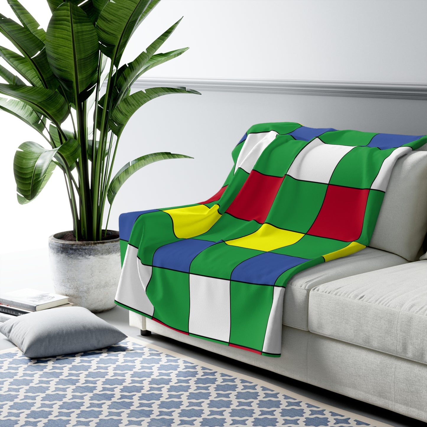 Comoros Retro Check Blanket Throw