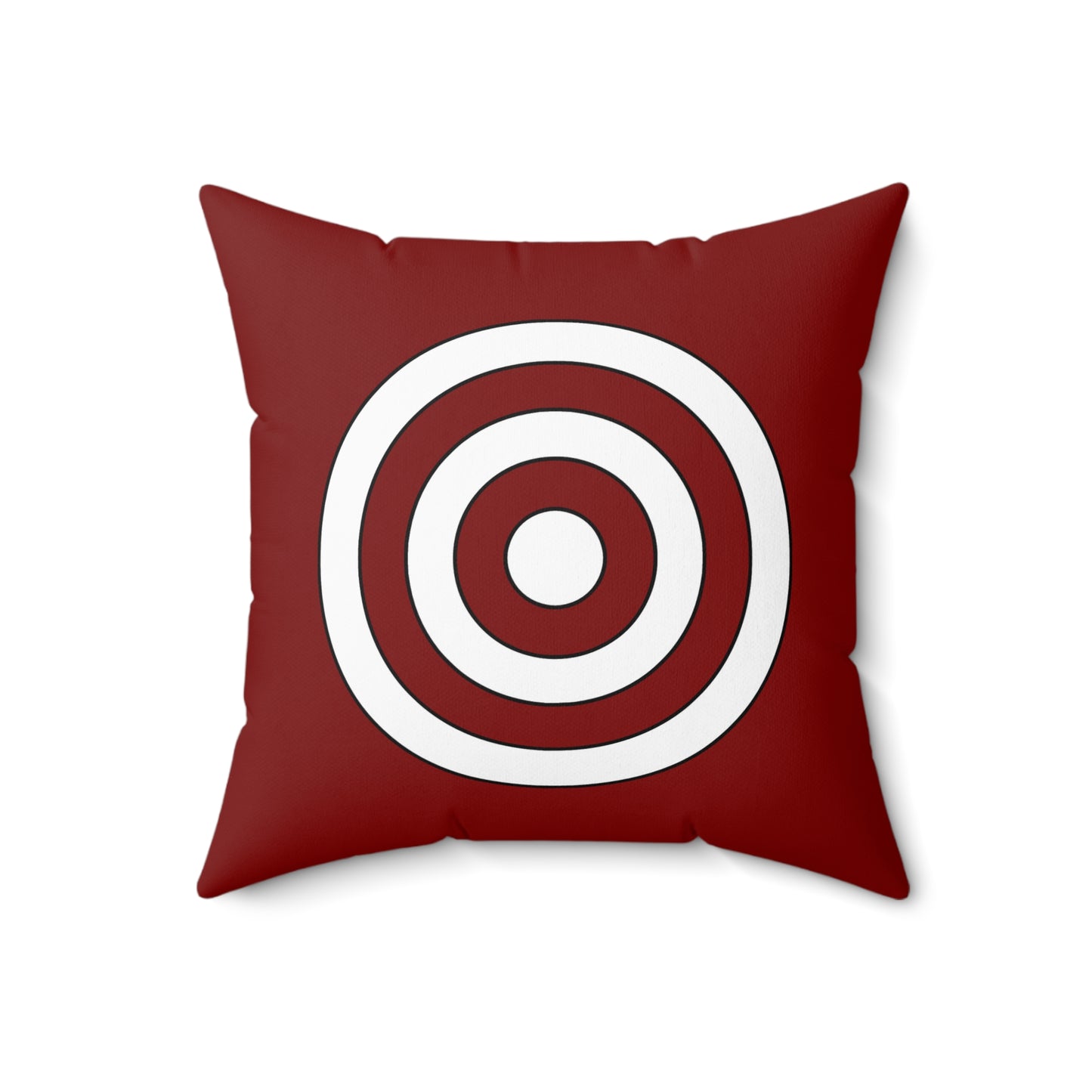 Maroon, White Retro Target Cushion Pillow