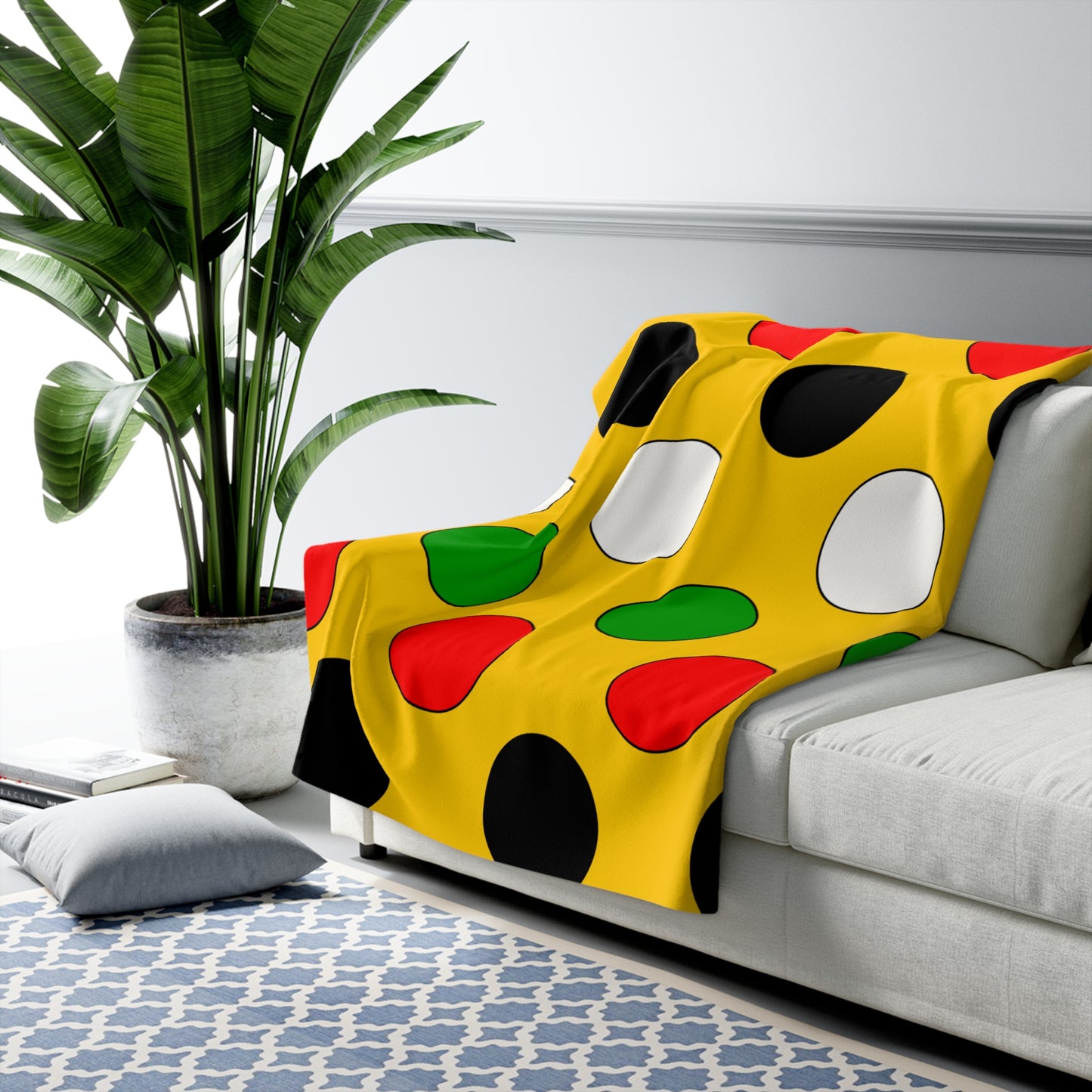 Mozambique Retro Polka Dots Blanket Throw