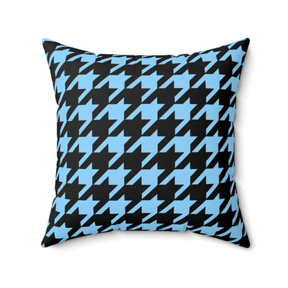 Light Blue, Black Retro Houndstooth Cushion Pillow