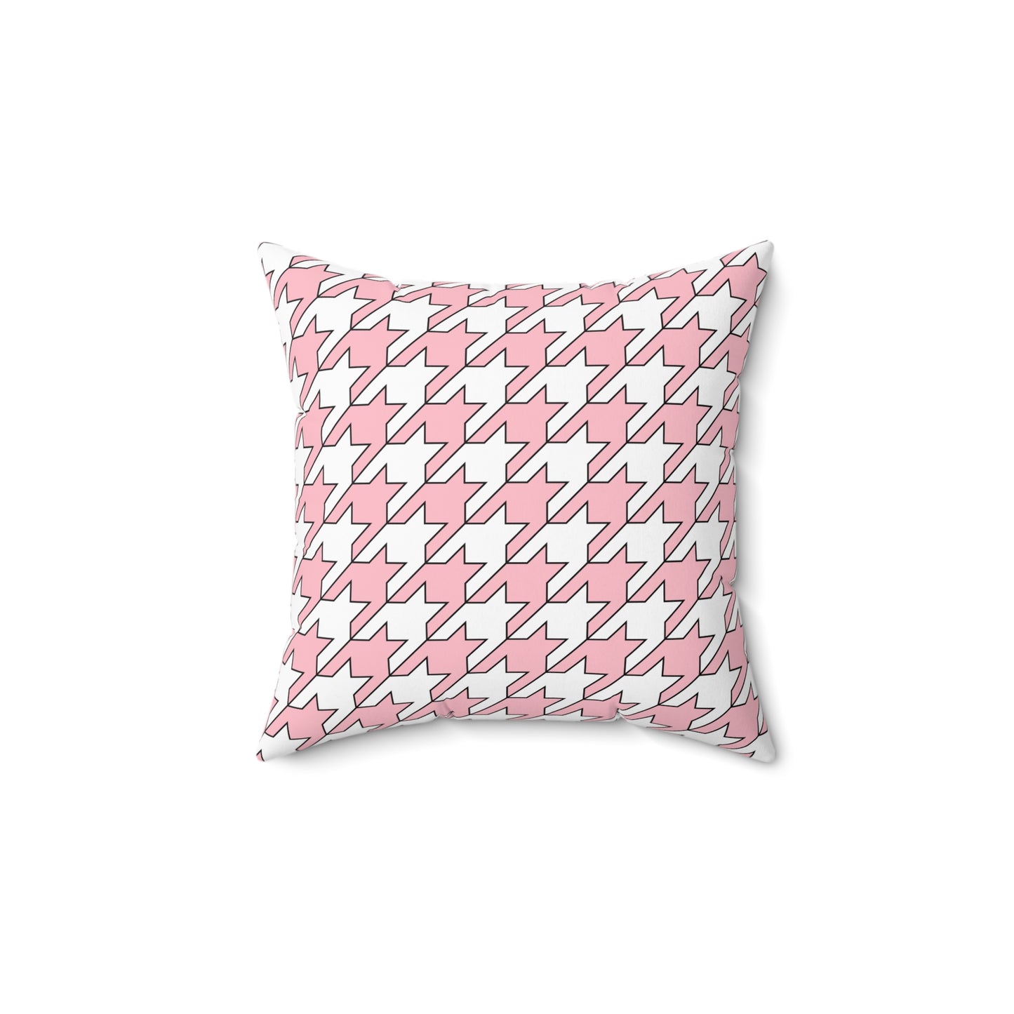 Pink, White Retro Houndstooth Cushion Pillow