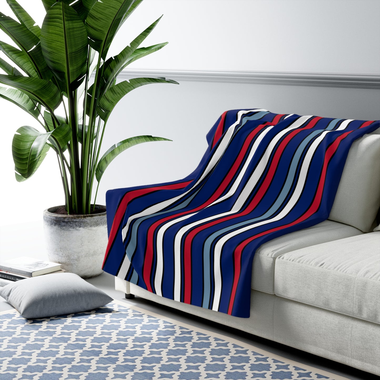 Falkland Islands Retro Stripes Blanket Throw