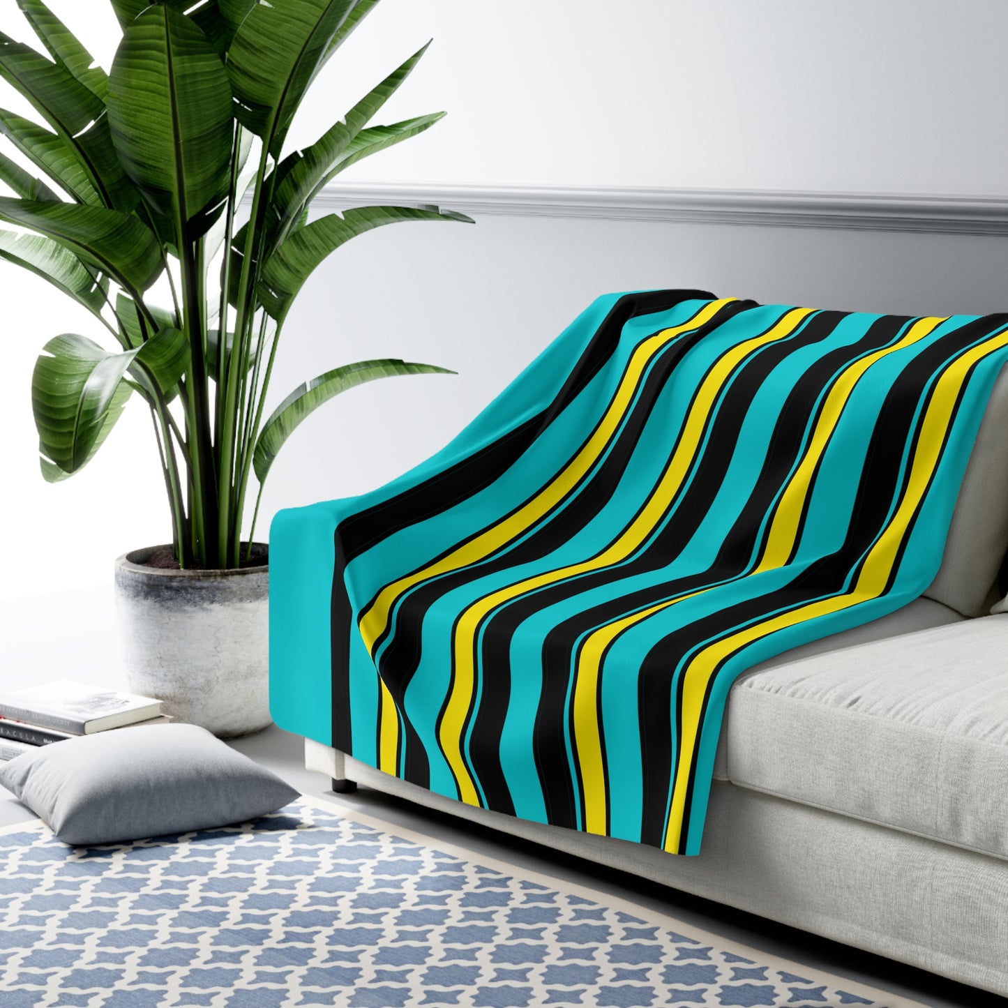 Bahamas Retro Stripes Blanket Throw