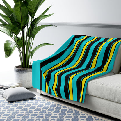 Bahamas Retro Stripes Blanket Throw