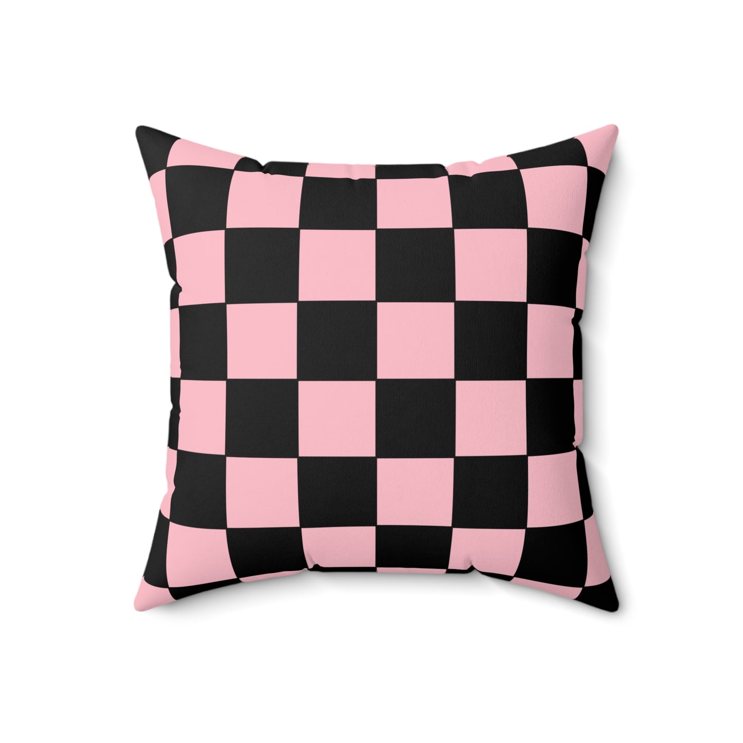 Pink, Black Retro Check Cushion Pillow