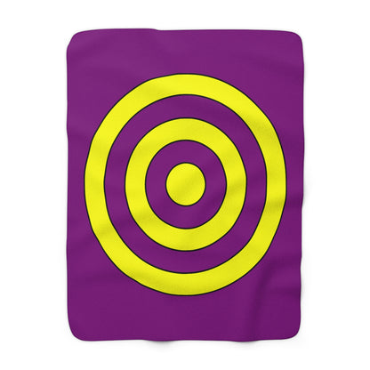 Purple, Yellow Retro Target Blanket Throw