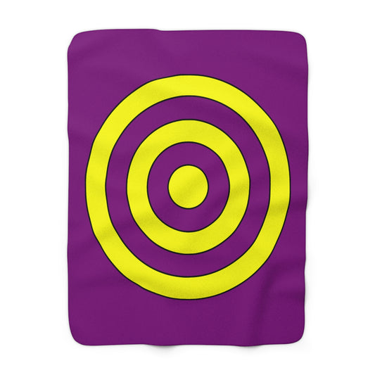Purple, Yellow Retro Target Blanket Throw