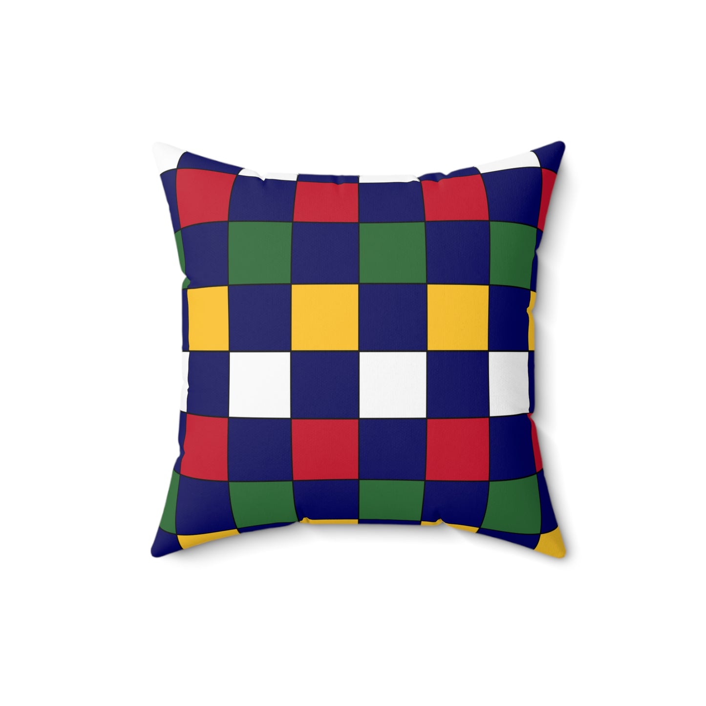 British Virgin Islands Retro Check Cushion Pillow