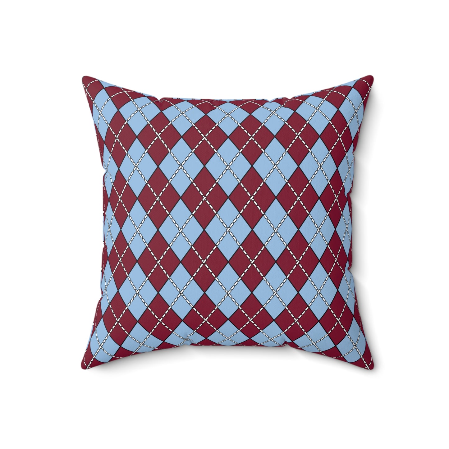 Claret, Blue Retro Argyle Cushion Pillow