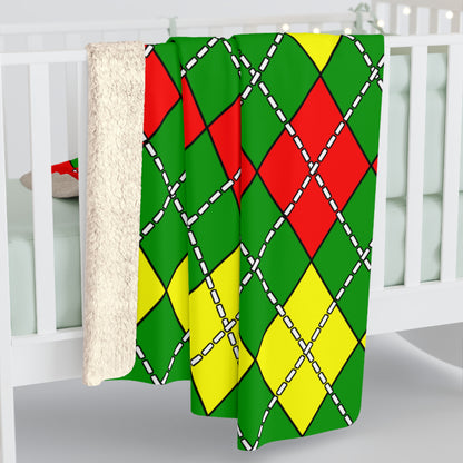 Guinea Retro Argyle Blanket Throw