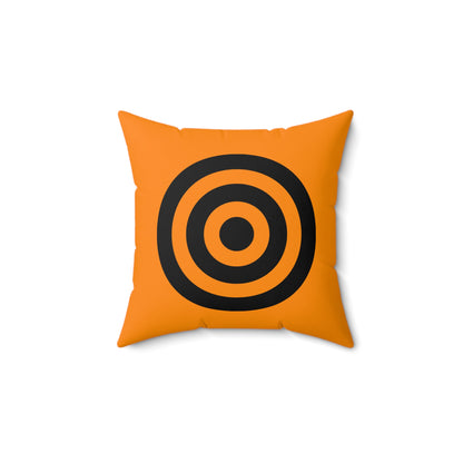 Dark Orange, Black Retro Target Cushion Pillow