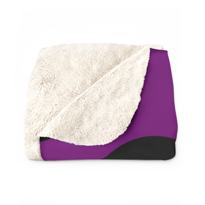 Purple, Black Retro Polka Dots Blanket Throw