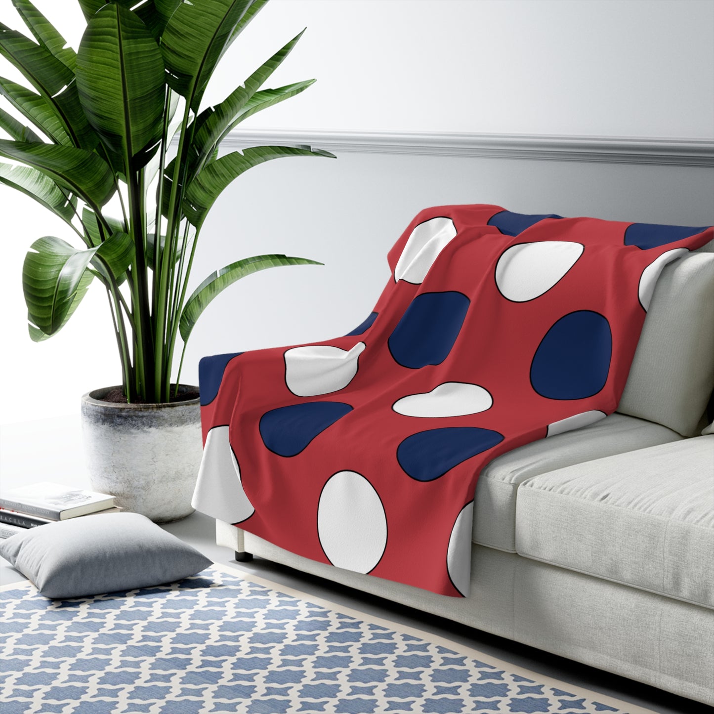 United States of America (USA) Retro Polka Dots Blanket Throw