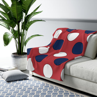United States of America (USA) Retro Polka Dots Blanket Throw