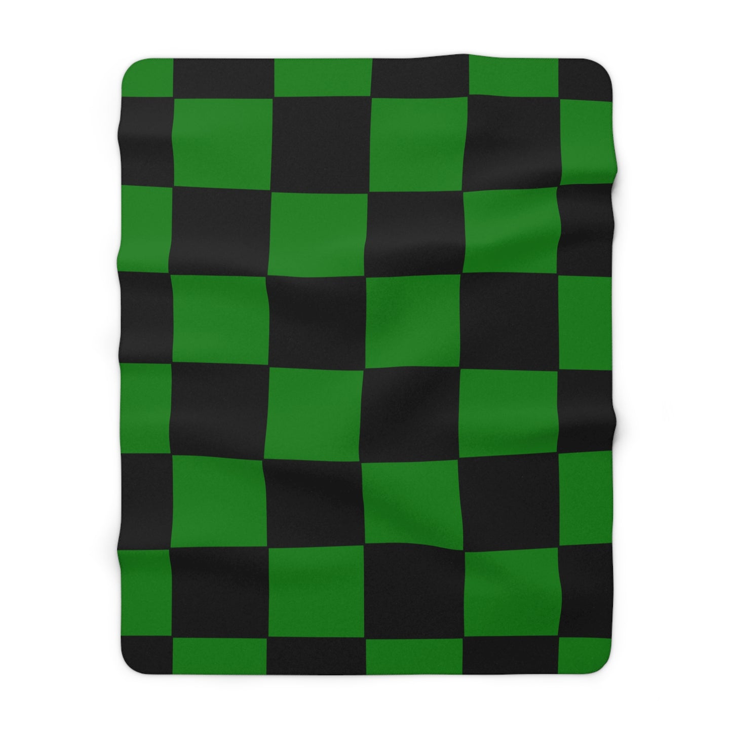 Green, Black Retro Check Blanket Throw