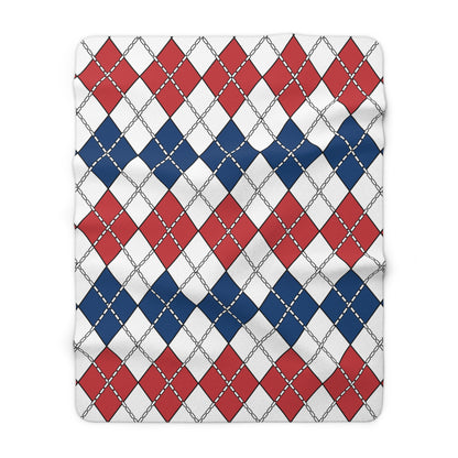 Serbia Retro Argyle Blanket Throw