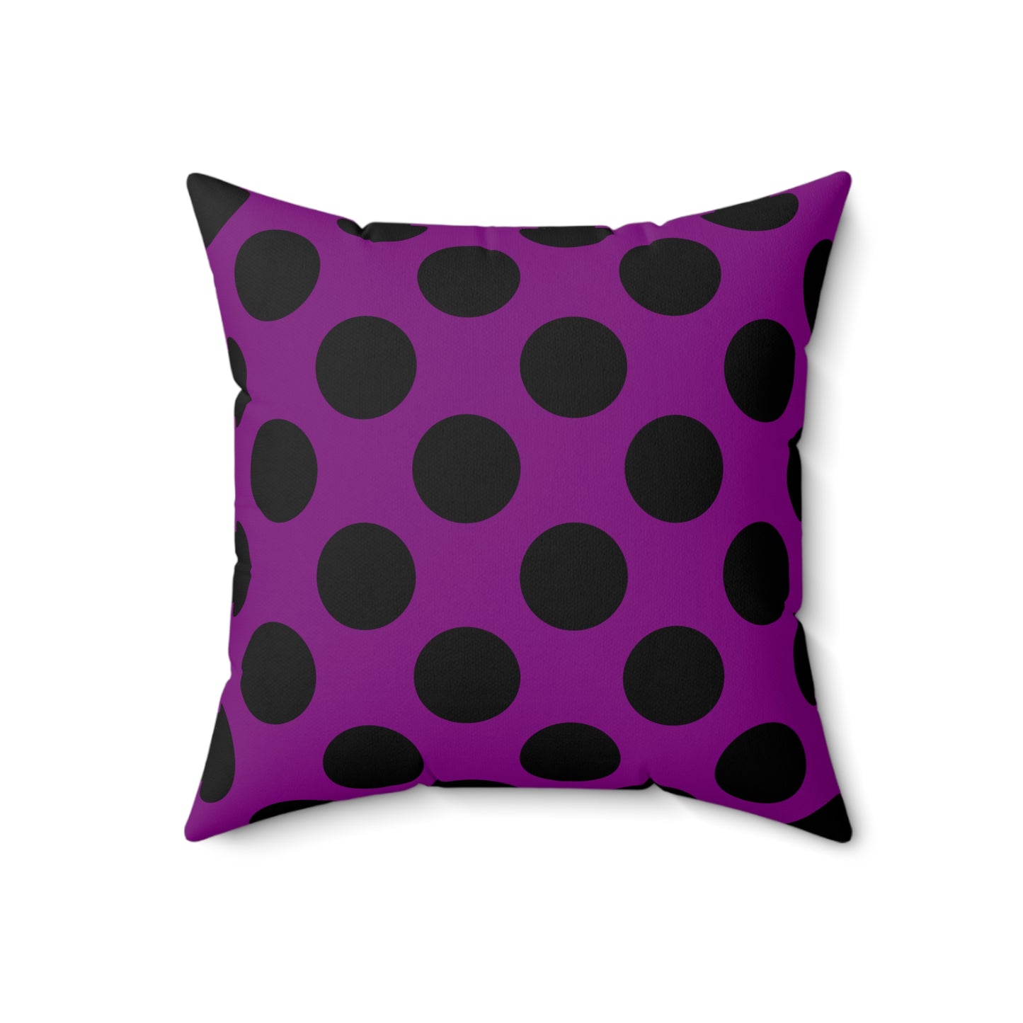 Purple, Black Retro Polka Dots Cushion Pillow