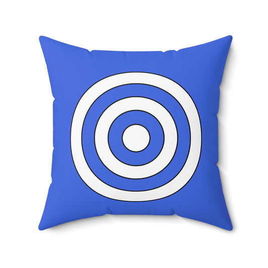 Royal Blue, White Retro Target Cushion Pillow