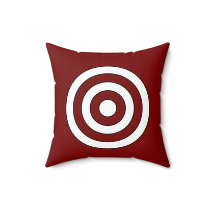 Maroon, White Retro Target Cushion Pillow