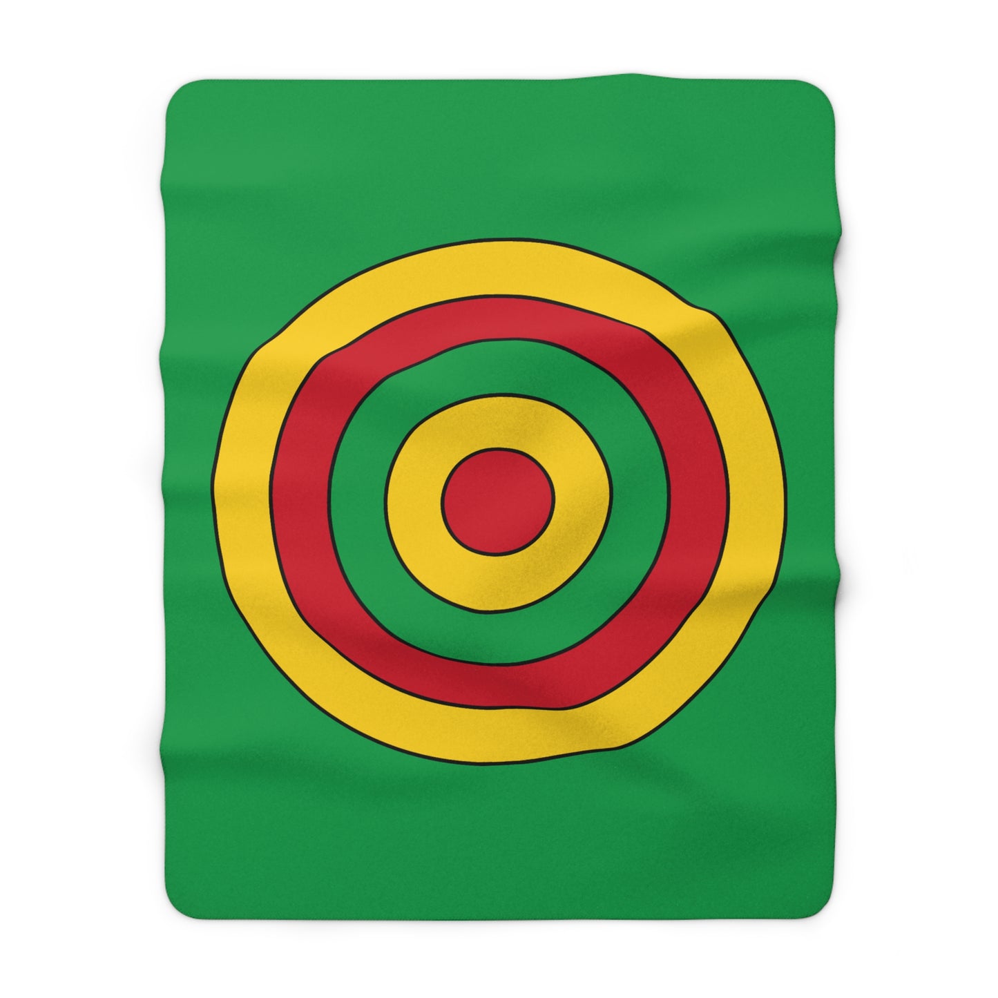 Guinea Bissau Retro Target Blanket Throw