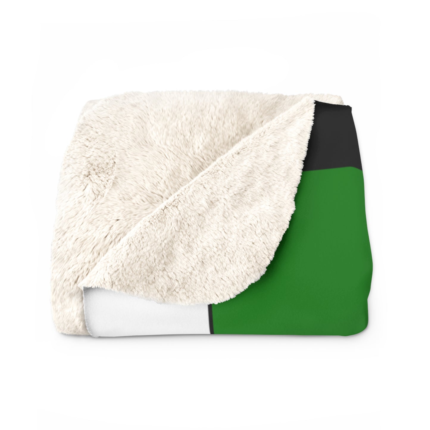 Green, Black, White Retro Check Blanket Throw