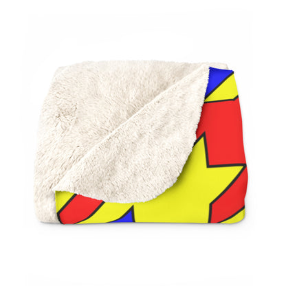 Yellow, Blue, Red Retro Houndstooth Blanket Throw