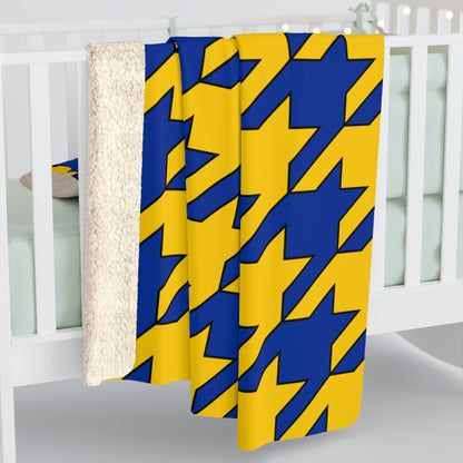 European Union Retro Houndstooth Blanket Throw