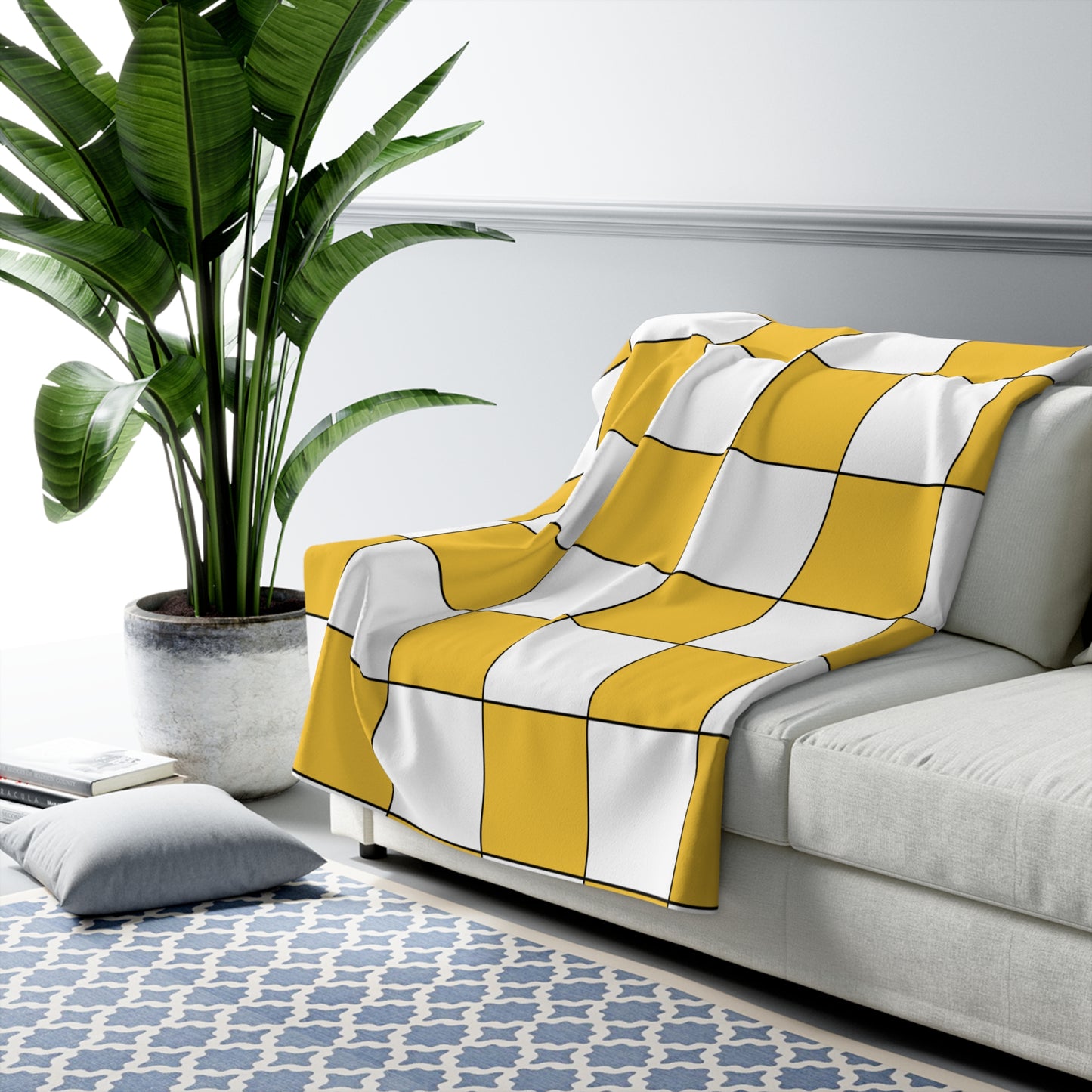United States Virgin Islands Retro Check Blanket Throw