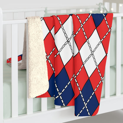 Svalbard And Jan Mayen Retro Argyle Blanket Throw