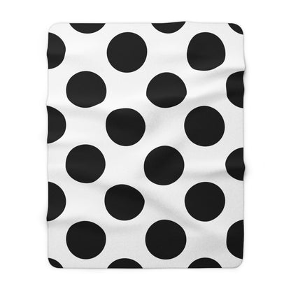 White, Black Retro Polka Dots Blanket Throw
