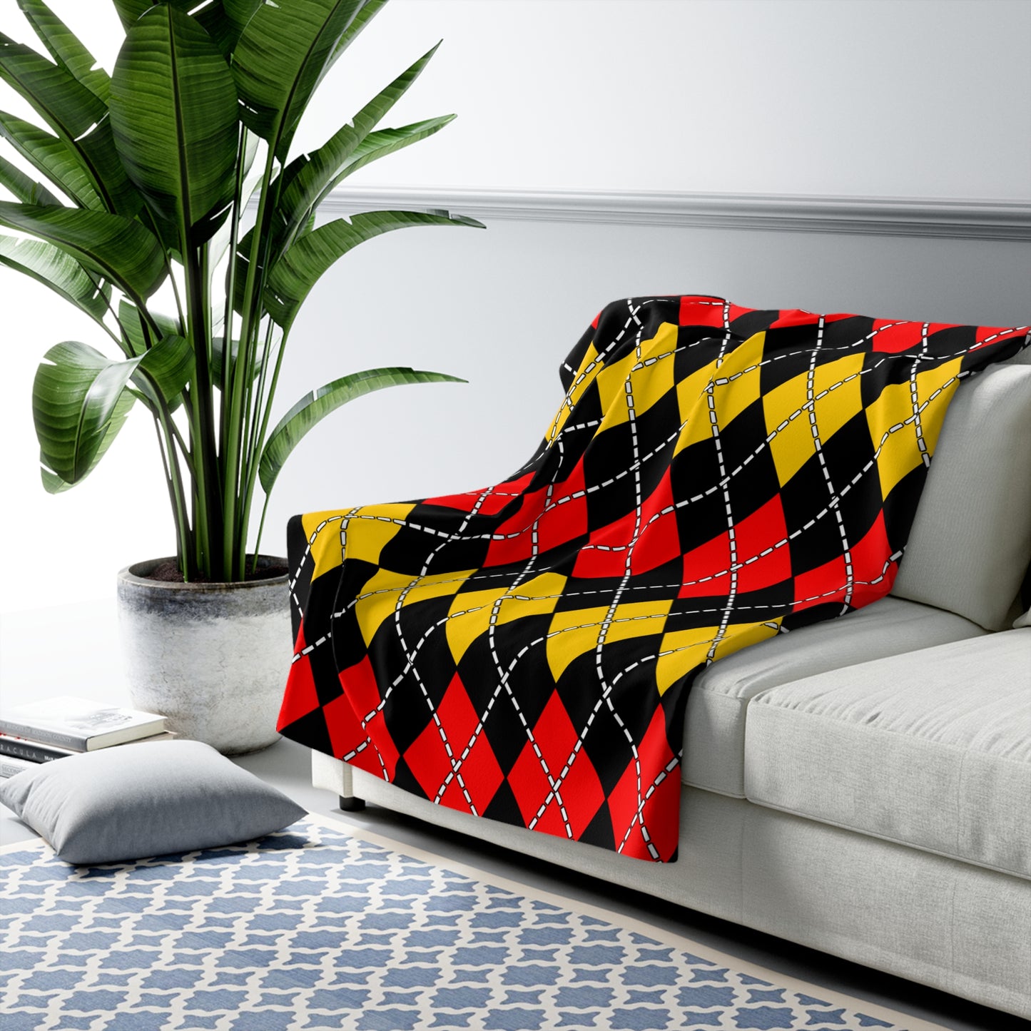 Germany Retro Argyle Blanket Throw