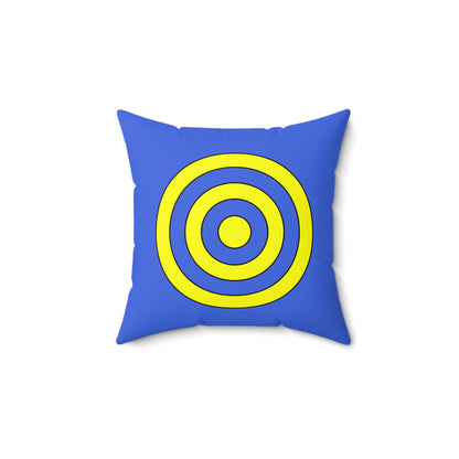 Royal Blue, Yellow Retro Target Cushion Pillow