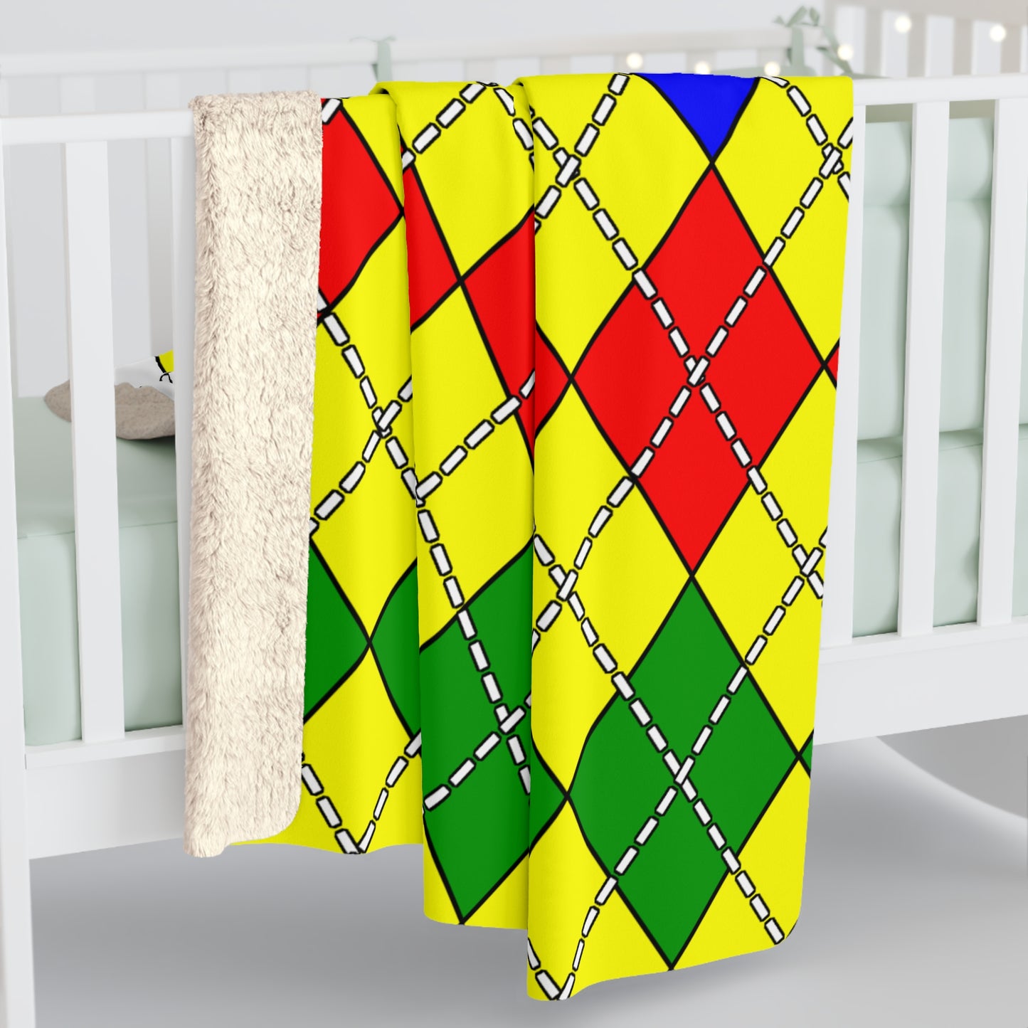Central African Republic Retro Argyle Blanket Throw
