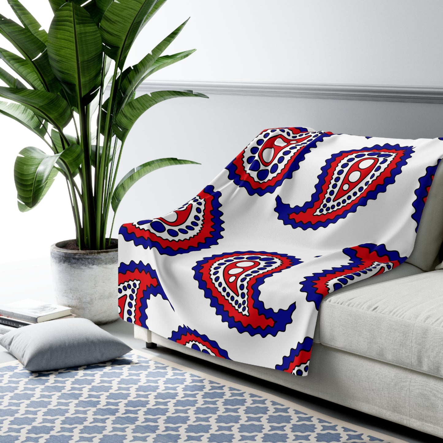 Saint Barthelemy Retro Paisley Blanket Throw