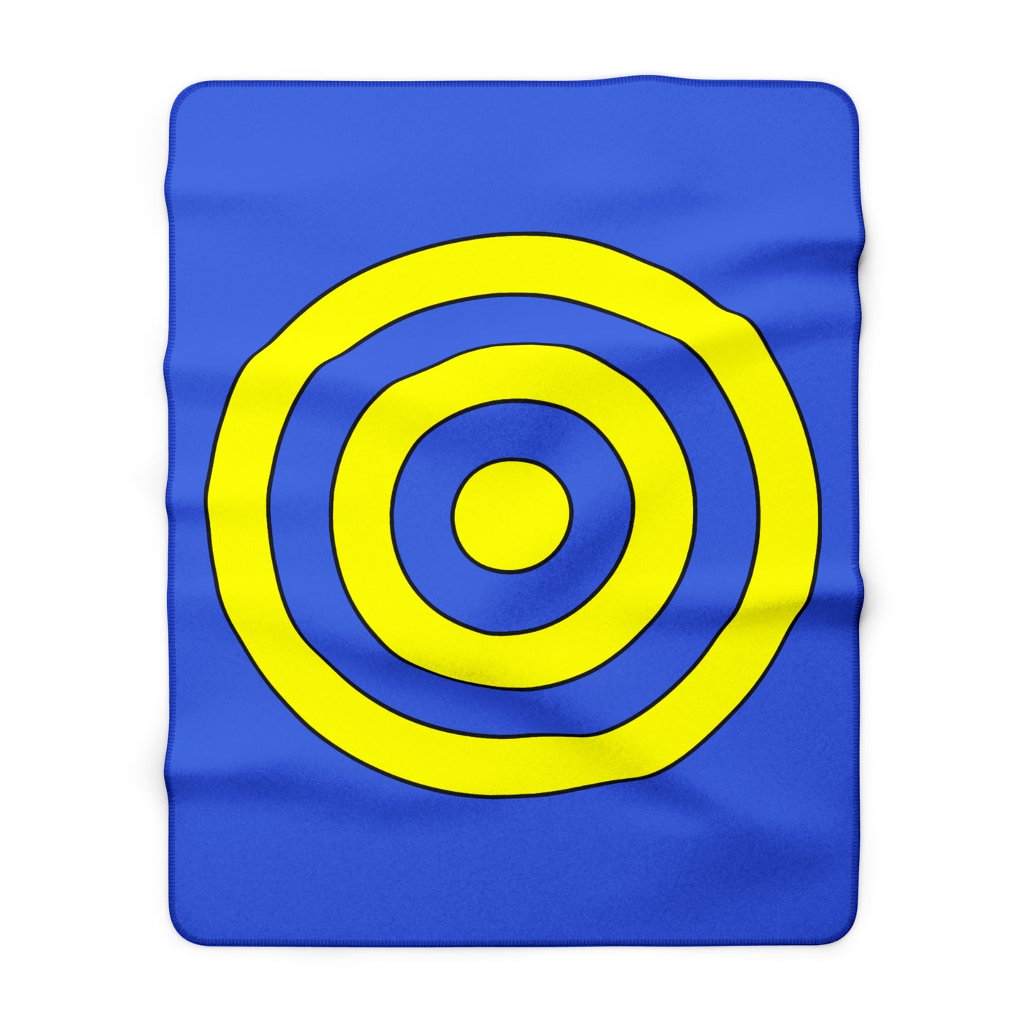 Royal Blue, Yellow Retro Target Blanket Throw