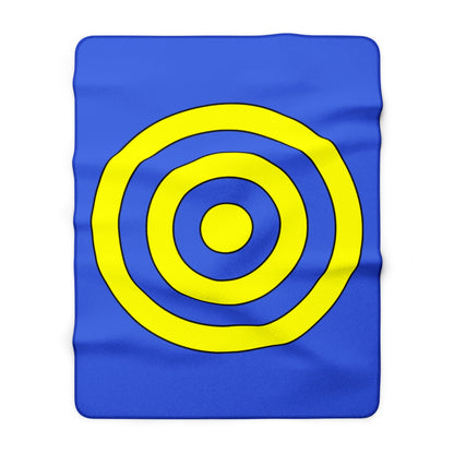 Royal Blue, Yellow Retro Target Blanket Throw