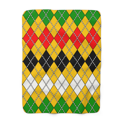 Mozambique Retro Argyle Blanket Throw