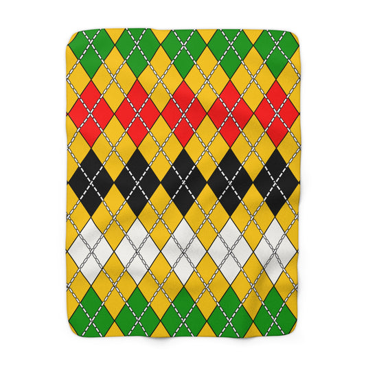 Mozambique Retro Argyle Blanket Throw