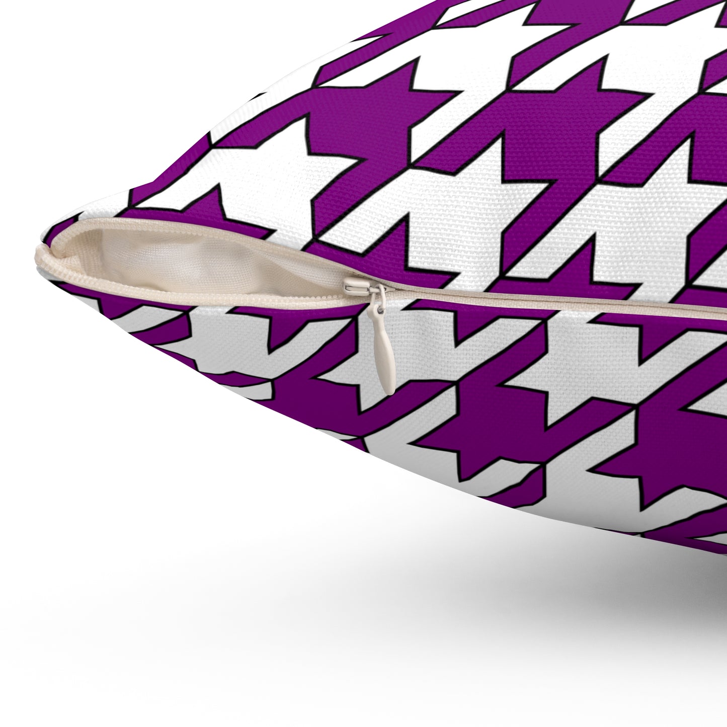 Purple, White Retro Houndstooth Cushion Pillow