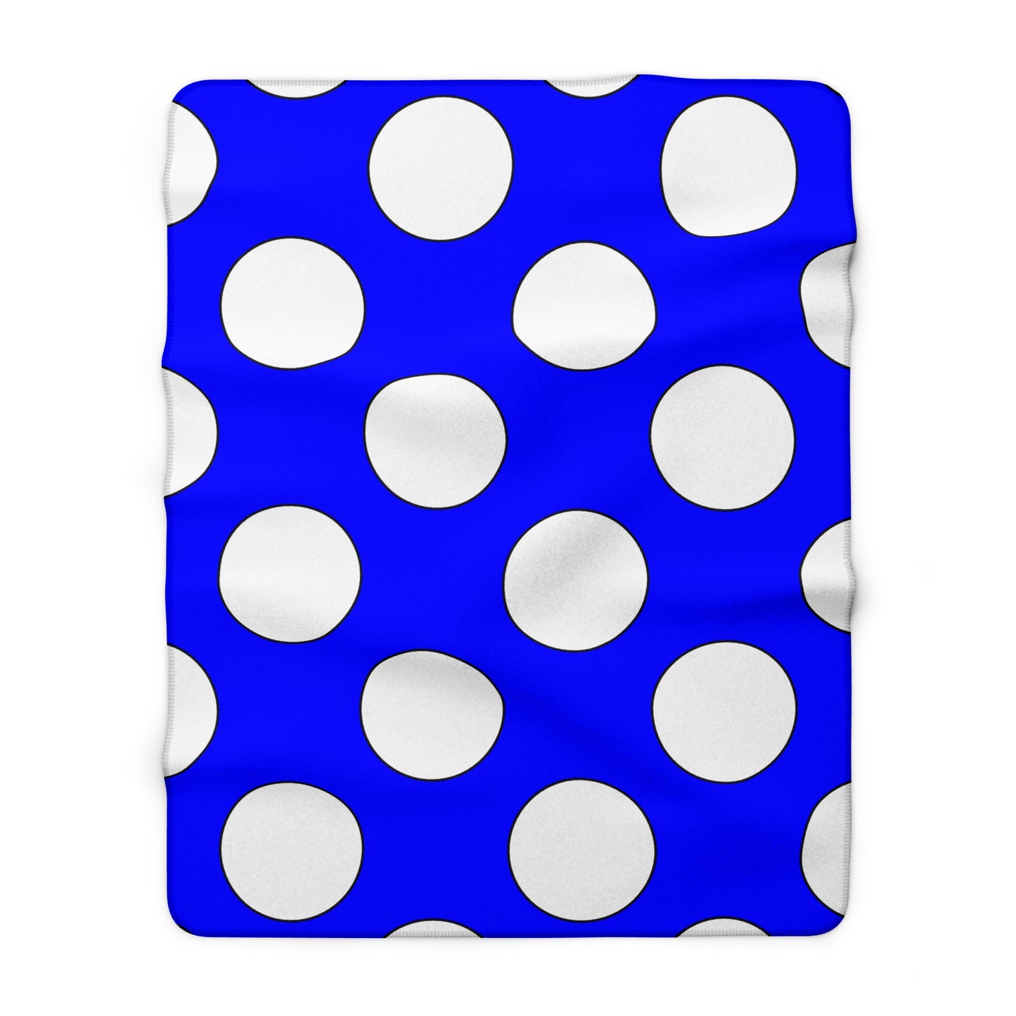 Blue, White Retro Polka Dots Blanket Throw