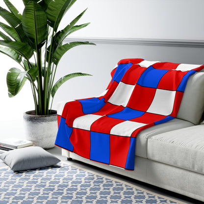 Puerto Rico Retro Check Blanket Throw