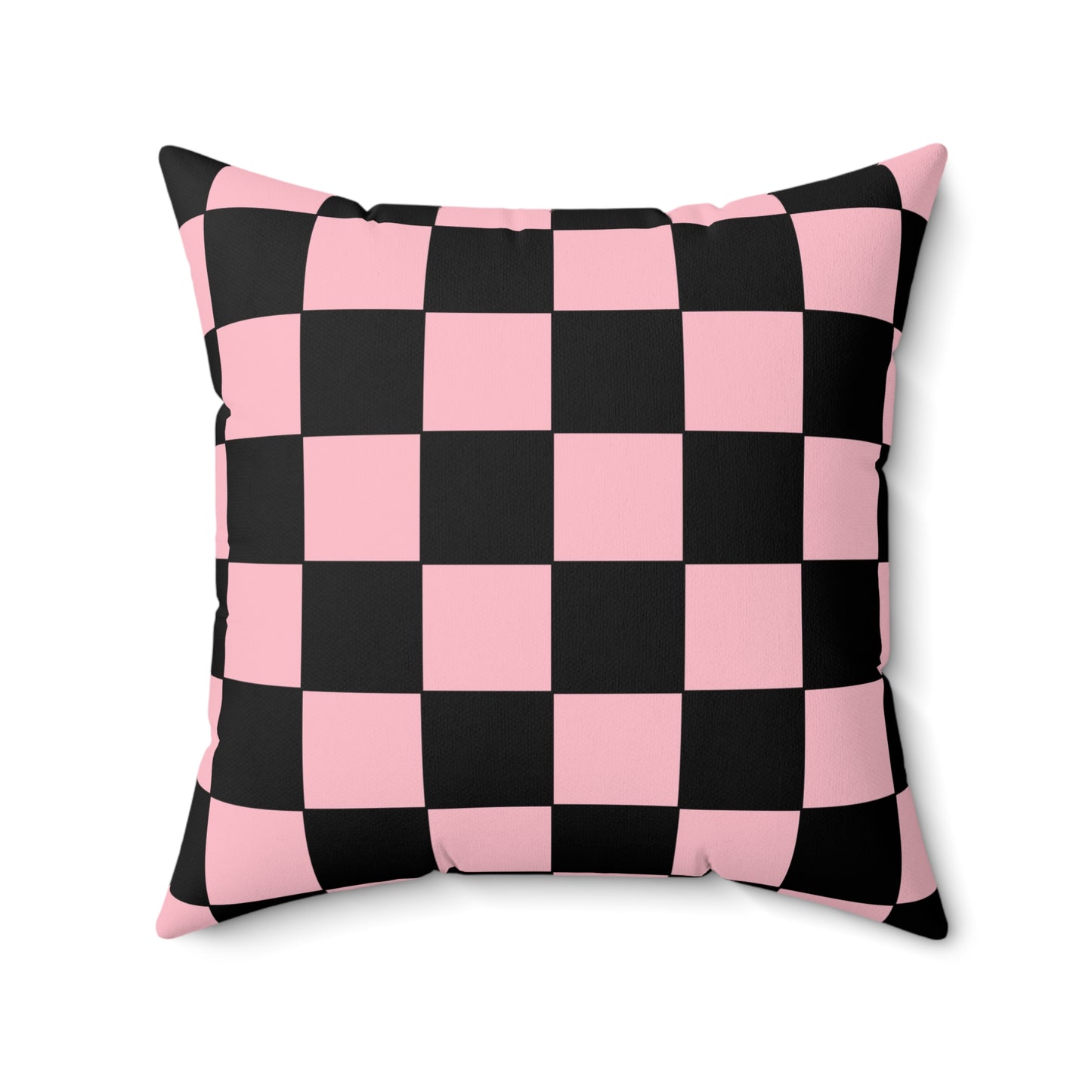Pink, Black Retro Check Cushion Pillow