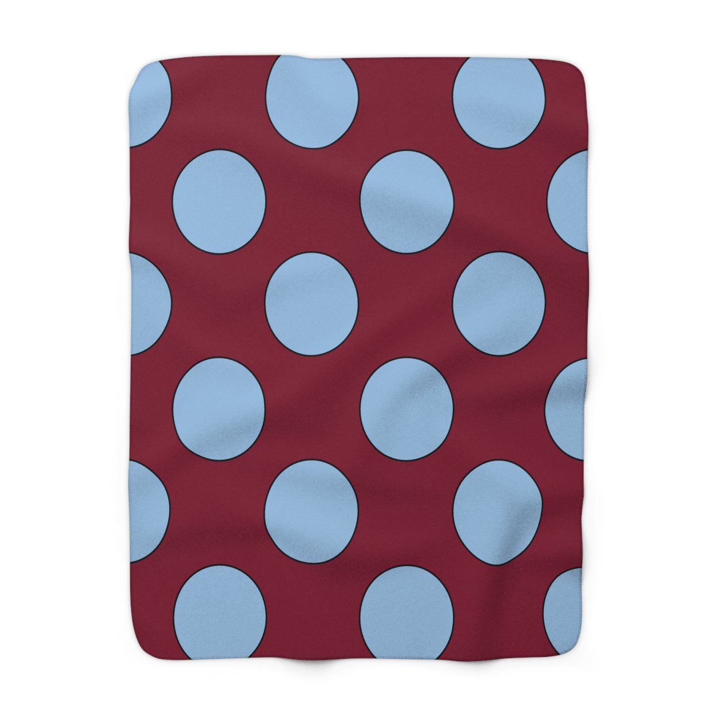 Claret, Blue Retro Polka Blanket Throw
