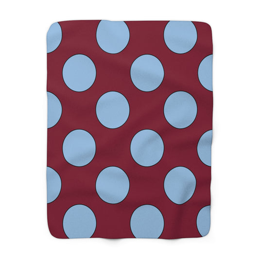 Claret, Blue Retro Polka Blanket Throw