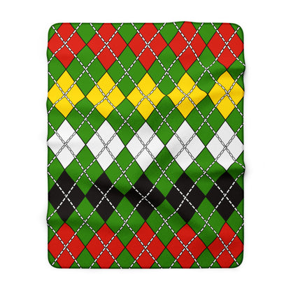 Guyana Retro Argyle Blanket Throw