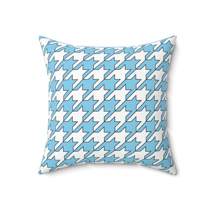 Sky Blue, White Retro Houndstooth Cushion Pillow