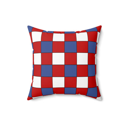 Democratic Peoples Republic Of Korea Retro Check Cushion Pillow