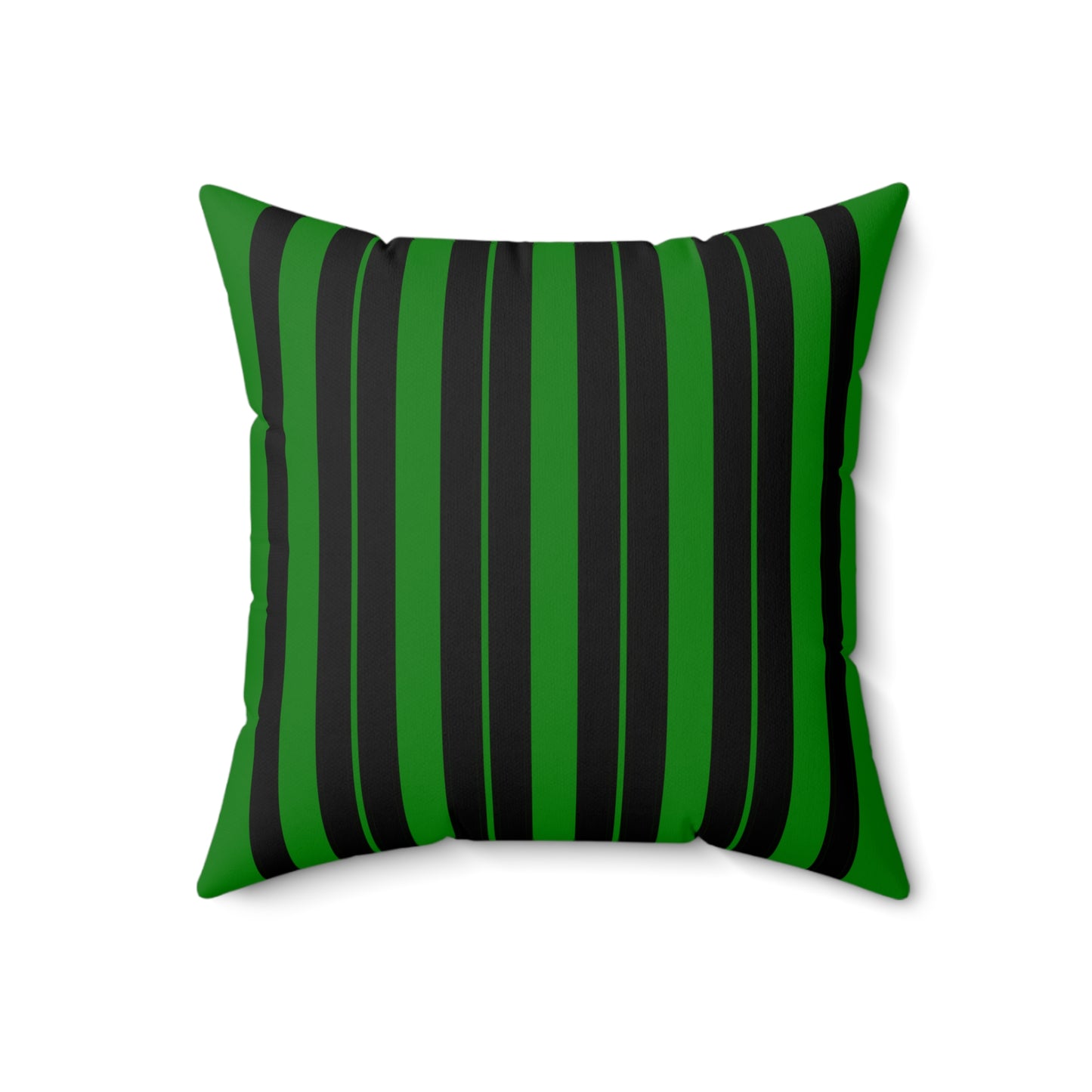 Green, Black Retro Stripes Cushion Pillow