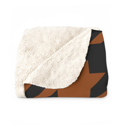 Brown, Black Retro Houndstooth Blanket Throw